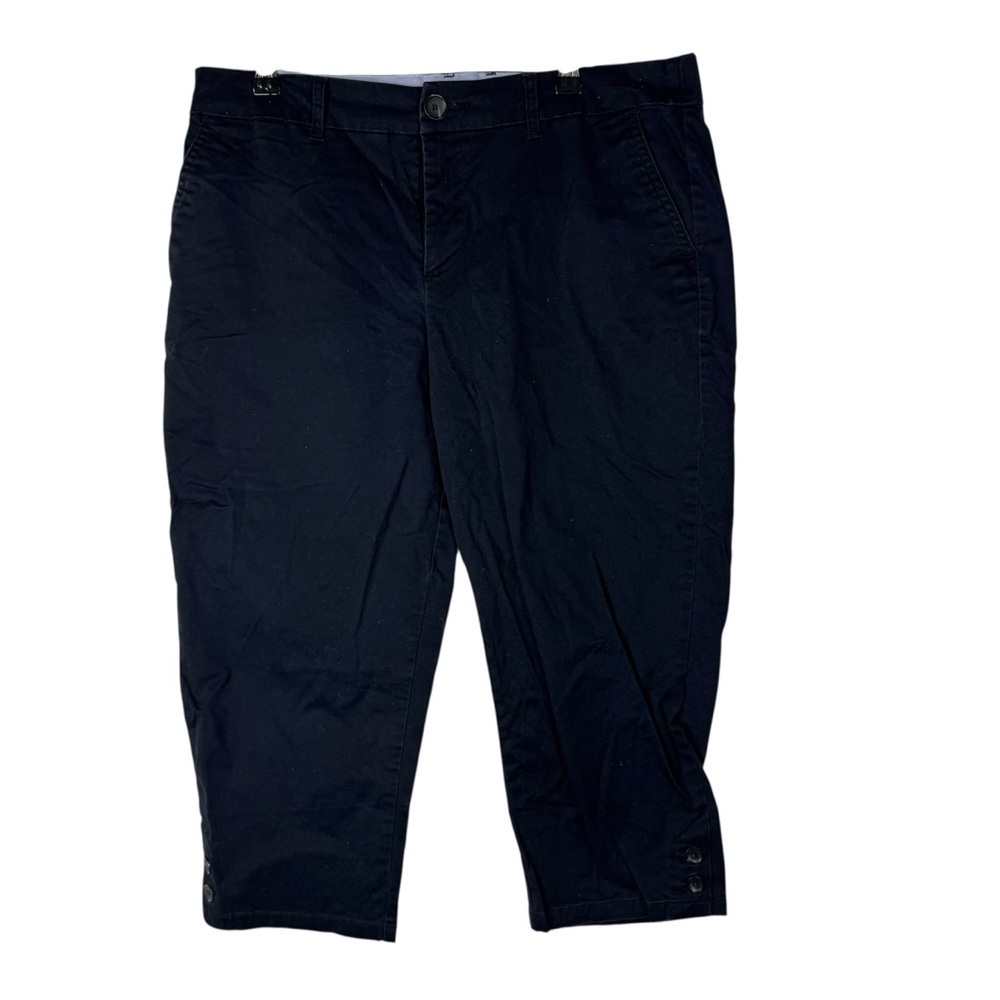 Croft & Barrow Navy Blue Effortless Stretch Crop Capri Pants 12